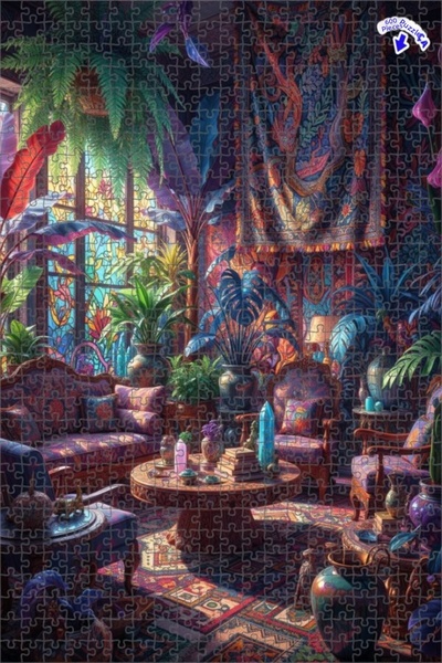 Teona Ahşap لغز خشبي مؤطر ذو طبقتين بتصميم بوهيمي يشبه لوحة زيتية 600 قطعة 50x35