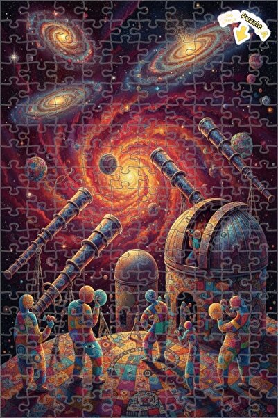 Teona Ahşap لوحة فنية خشبية مؤطرة على شكل طابقين بتصميم رؤية السماء، لوحة زيت...