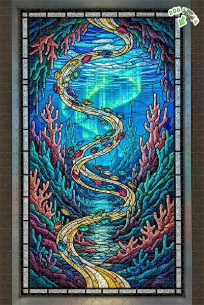 Teona Ahşap لوحة فنية خشبية مؤطرة على شكل تدفق بحري سحري، مكونة من 800 قطعة، ...