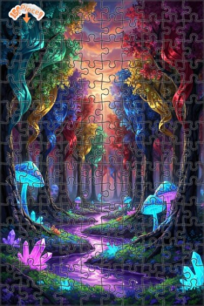 Teona Ahşap لغز خشبي مؤطر من طبقتين على شكل غابة كريستال كولور فولد من نهري ك...