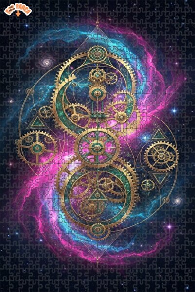Teona Ahşap Mysterious Galactic Mechanism Double Layer Framed Wooden Puzzle 5...
