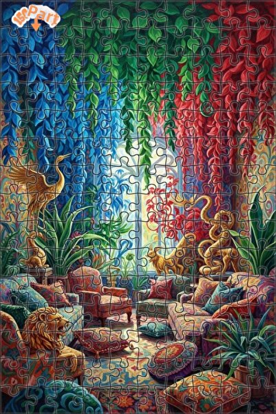 Teona Ahşap لغز خشبي فني بتصميم منزل الغابة السحرية، لوحة زيتية، 150 قطعة، 20x30
