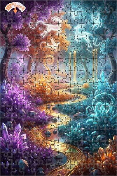 Teona Ahşap لغز خشبي فني من ماجيكال كريستال كانيون يونيكورن، لغز خشبي مؤطر بط...