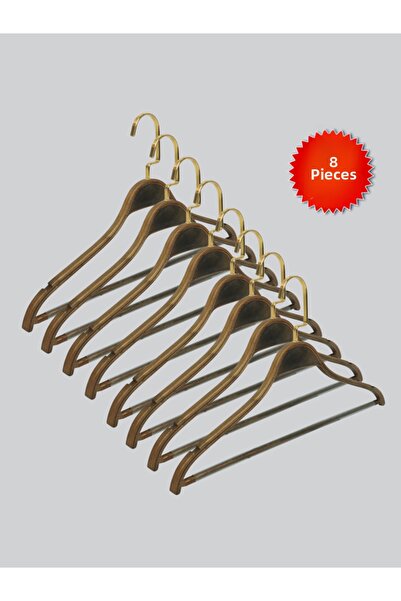 NYN Wooden Nickel Hook Barli Blouse, Shirt, Trouser Hanger Walnut Color 8 Pie...