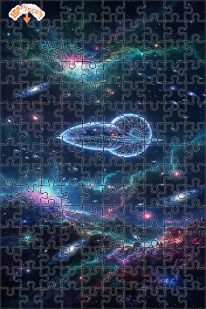 Teona Ahşap لغز فني لسفينة فضائية من طراز نوتيلوس نيبولا 150 قطعة 20x30