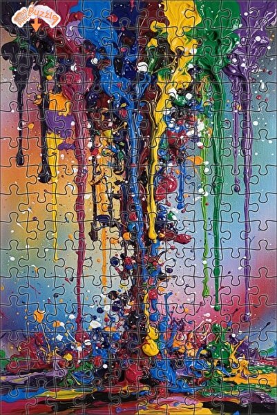 Teona Ahşap Rainbow Drop Art Double Layer Framed Wooden Puzzle 150 Pieces 20X30