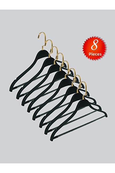 NYN Barli Blouse, Shirt, Trouser Hanger with Wooden Nickel Hook 8 Pieces 8061-B