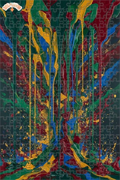 Teona Ahşap لغز خشبي مؤطر من طبقتين من Soyut Damla Art، 250 قطعة، مقاس 30x30