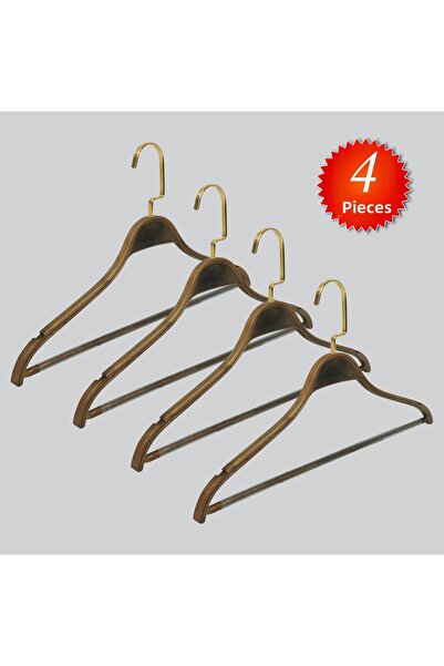 NYN Wooden Nickel Hook Barli Blouse, Shirt, Trouser Hanger Walnut Color 4 Pie...