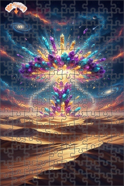 Teona Ahşap لغز خشبي ذو طبقتين من كوزميك كريستال ديزرت بوبس، 150 قطعة، مقاس 2...