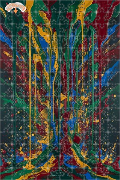 Teona Ahşap لغز خشبي مؤطر من طبقتين من Soyut Damla Art، 150 قطعة، مقاس 20x30