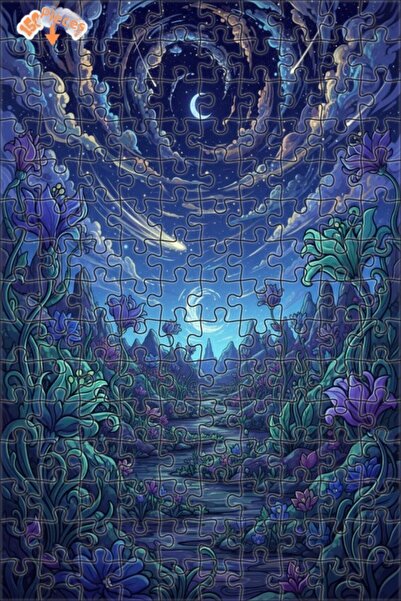 Teona Ahşap لغز خشبي مؤطر من طبقتين من ريفي دريم فالي ماجيك نايت، 150 قطعة، 2...