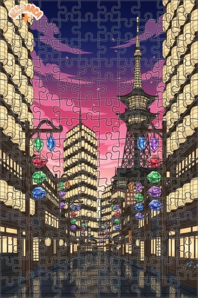 Teona Ahşap لوحة زيتية لمشهد ليلي مضيء في طوكيو، ألغاز خشبية مؤطرة بطبقتين، 1...