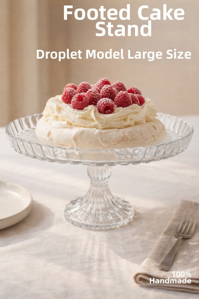 Nandy Home Handmade Glass, Footed Drop Model Large Size Presentation Stand - ...