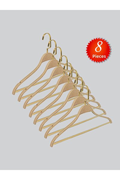 NYN Barli Blouse, Shirt, Trouser Hanger with Wooden Nickel Hook 8 Pieces 8061-B