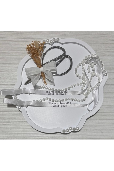 nuksoc Non-Spilling Pearl Promise Engagement Ring Ribbon Promise Decor Promise Tray Ribbon