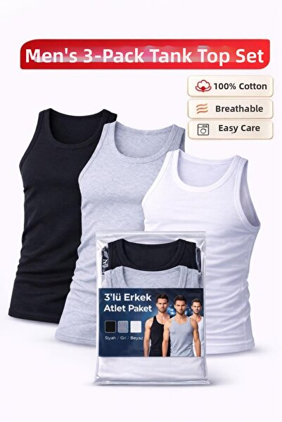 SINGLE SWORD 3 Pack Men's Athlete Black White Gray Breathable Quick Dry Fitne...