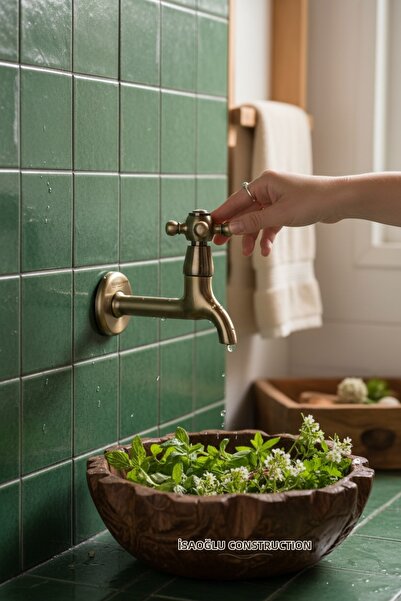 İSAOĞLU YAPI Antique Gold Faucet Wall Outlet Garden Wc Balcony Compatible Ret...