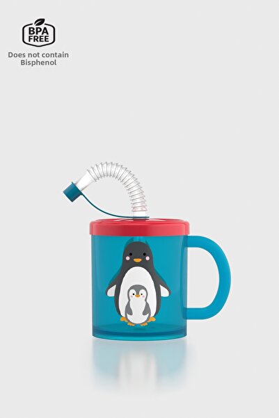 Renga Ruby Penguin Patterned 210 ml Pp Baby Cup with Straw and Handle 142003 ...