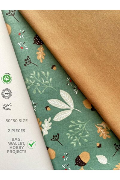 seyranat Чанта, портмоне, хоби проекти 2 броя 50 см матово зелено листово мот...