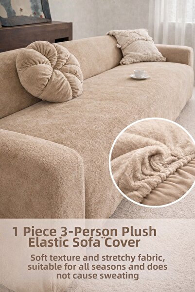 seltenet Soft Welsoft Elastic 3-Seater Sofa Cover Non-Slip, Flexible, Washabl...
