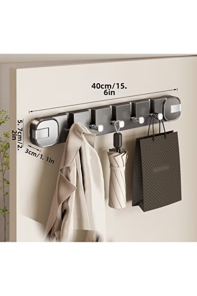 BayMusK Teknoloji Black Color Vacuum Hook Door Wall Clothes Hanger Foldable Hook