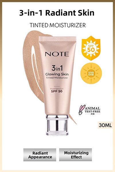 NOTE 3 in 1 Glowing Skin Tinted Moisturizer Spf 50 Radiant Brightening Cream