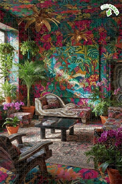 Teona Ahşap لغز خشبي بتصميم رسم زيتي مستوحى من الغابات الاستوائية 800 قطعة 70x50