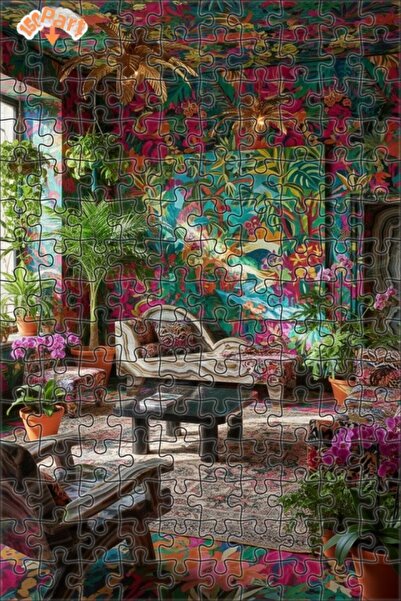 Teona Ahşap لغز خشبي بتصميم رسم زيتي مستوحى من الغابات الاستوائية 150 قطعة 20x30