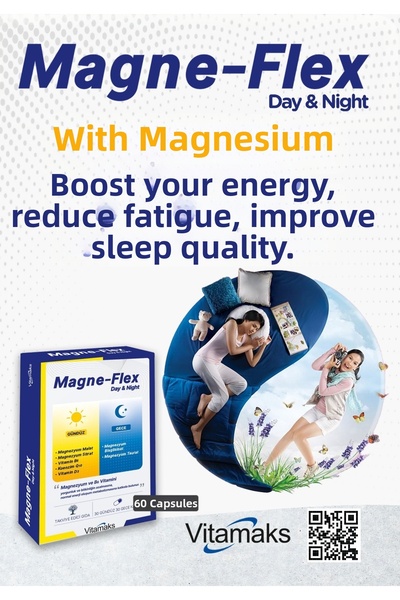 vitamaks ماغني-فليكس داي&نايت مغنيسيوم 30 يوم 30 ليلة 60 كبسولة