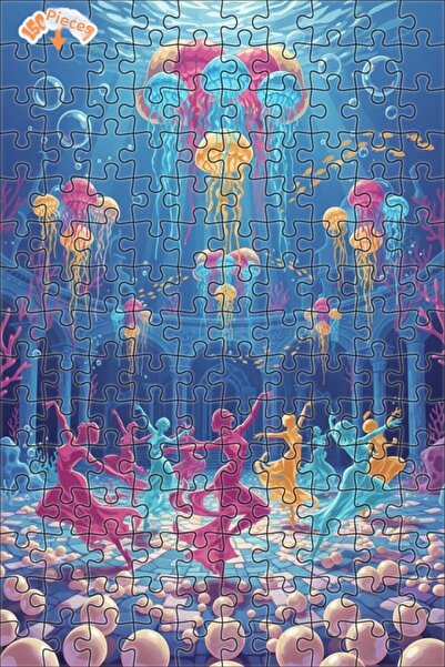 Teona Ahşap لغز خشبي بتصميم راقصات حورية البحر ورقصة قنديل البحر الملونة، 150...