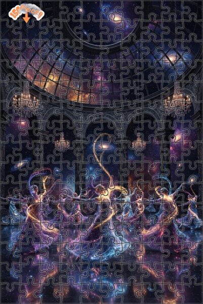 Teona Ahşap لغز خشبي مؤطر ذو طبقتين بتصميم راقصات جالاكتيك دانسرز 150 قطعة 20x30