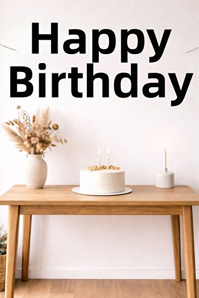 Baloncu Dede Black Happy Birthday Calligraphy Banner Birthday Ornament Birthd...