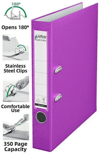 Artmaster Office Folder Purple Narrow 1 Piece Plastic Narrow Purple Folder wi...