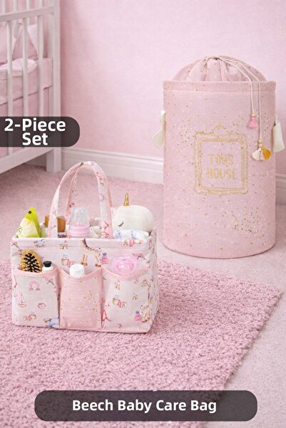 PONÇİK BEBEK Baby Bag Basket Baby Clothes & Toy Storage Box Baby Care Bag Set...