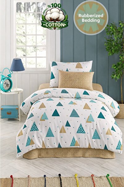 Cottonest Triangle Polka Dot White Single Duvet Cover Set with 100% Cotton Fi...