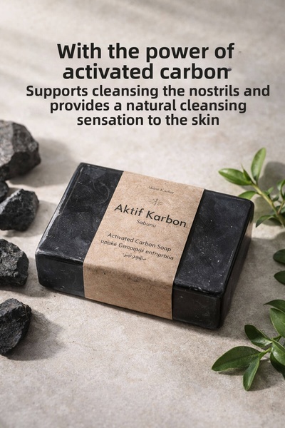 Elif Mira Activated Carbon Extract Skin Care Soap - 120 Gr