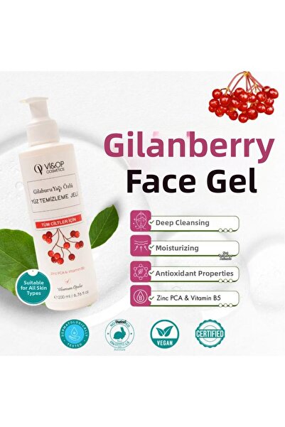 Vİ OP KOZMETİK جل تنظيف الوجه بخلاصة زيت جيلابورو من في آند أوب كوزمتيكس