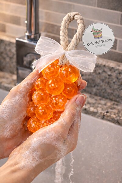 RenkliİzlerAtölyesi صابون عنب يدوي الصنع (مع شريط برتقالي)