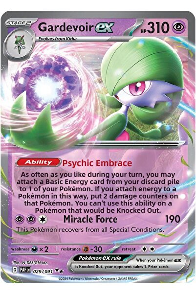 Pokemon TCG Gardevoir Ex # 29 Pokemon Paldean Fates Original Card