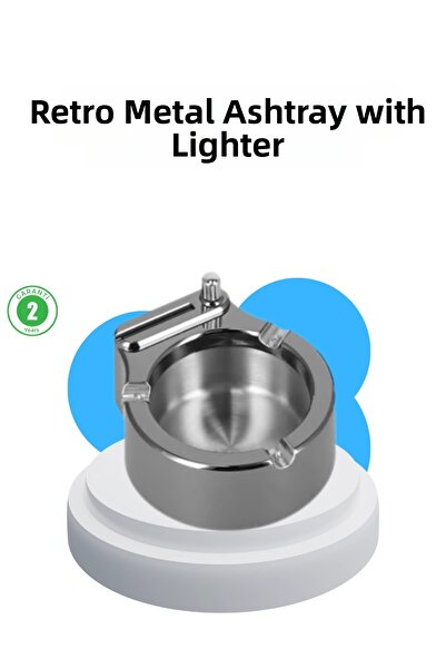 CT STONES Scrumieră metalică Bfs cu brichetă, design elegant pentru masă