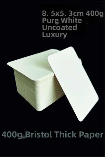 Örün Matbaa 100 bucăți 400 gr Carte ovală, albă pură, neimprimată, 5,3x8,5 cm...