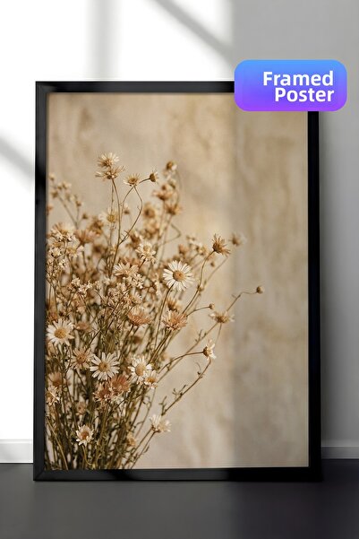 Zestia Pictură de perete înrămată în negru Nostalgie caldă a margaretelelor u...