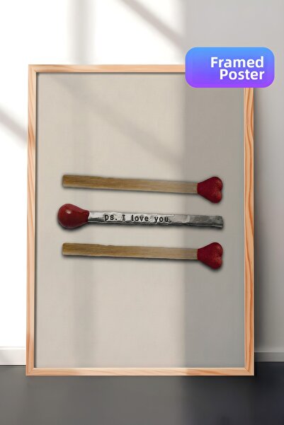 Zestia Pictură murală cu ramă din lemn, compoziție artistică romantică minima...