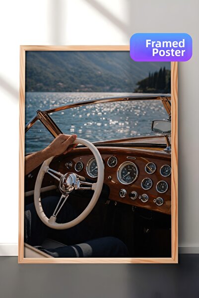 Zestia Tablou de perete cu ramă din lemn, decor clasic pentru cabina bărcii, ...
