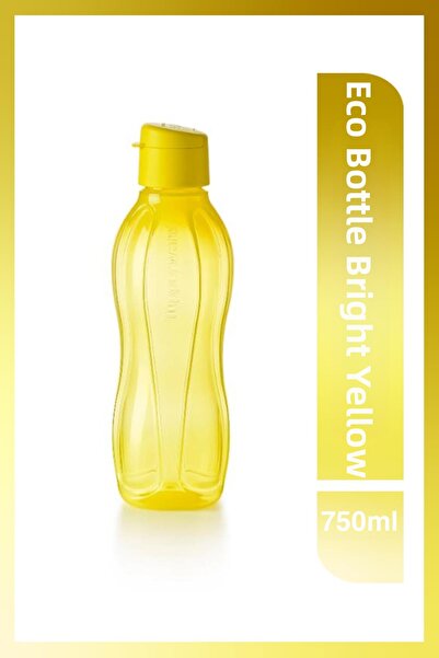 Tupperware زجاجة مياه وزجاجة مياه صديقة للبيئة سعة 750 مل باللون الأصفر