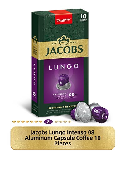 Jacobs Lungo 8 Intenso Nespresso Compatible Aluminum Capsule Coffee 10 Pieces
