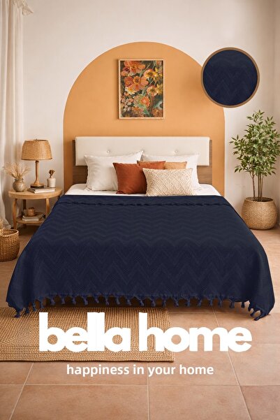 Bella Home Double Elite Jacquard Pique (One Piece) - 200X230 cm Navy Blue