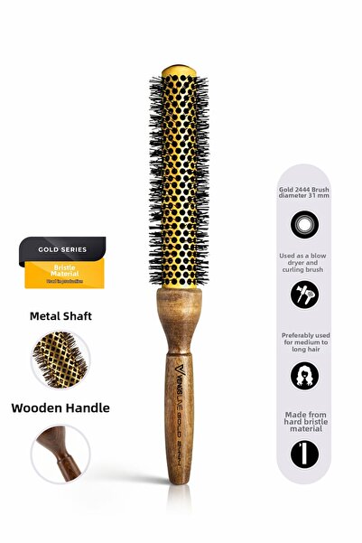 VENÜSLİNE Turbo Gold Series 2444 - Ξύλινη λαβή, κεραμική + ιονική βούρτσα μαλ...