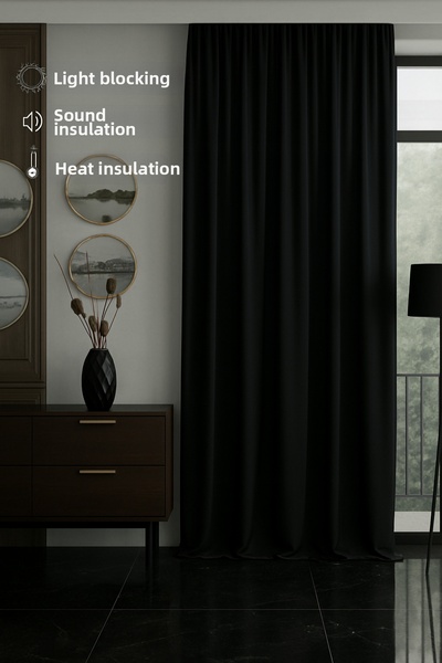 DEVRİM OLİVYA TEKSTİL ΜΑΥΡΗ Κουρτίνα Συσκότισης (Blackout) - Χωρίς Πτυχώσεις,...